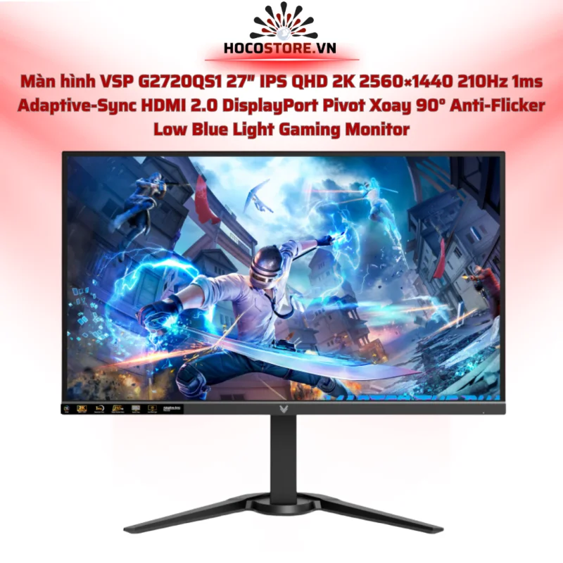 Màn hình G2720QS1 27 inch 2K 210Hz IPS 1ms Xoay 90 độ | HOCO STORE PC