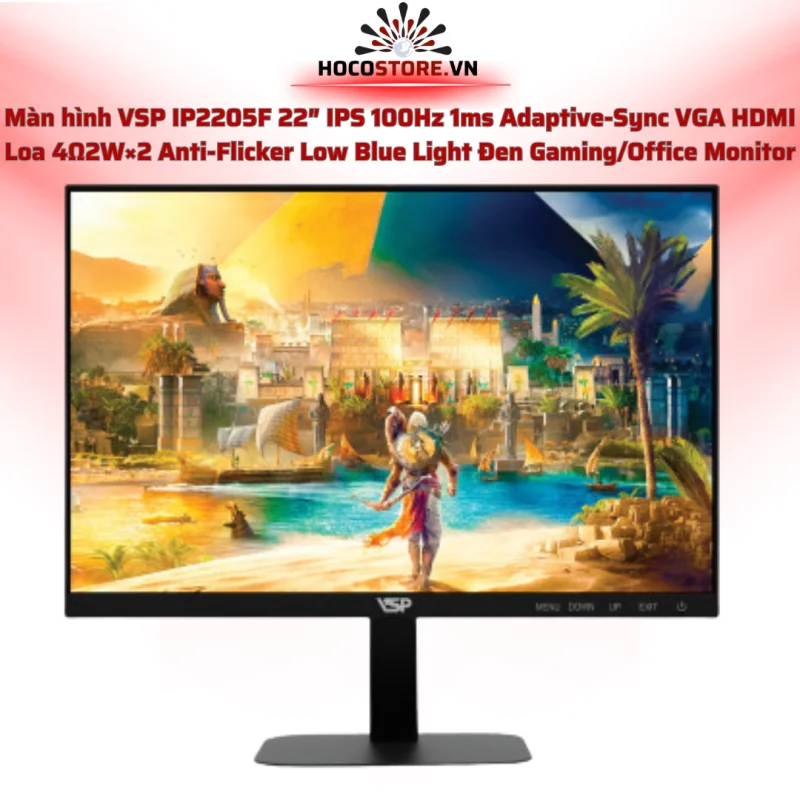 IP2205F 	Đen	22" IPS | 100Hz | VGA*1 | HDMI*1 | Loa 4Ω2W*2 | 1ms | HOCO STORE PC