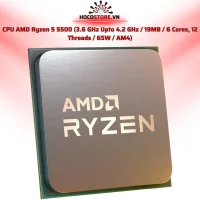 CPU AMD Ryzen 5 5500 (3.6 GHz Up To 4.2 GHz / 16MB / 6 Cores, 12 Threads / 65W / AM4) | Hoco Store PC