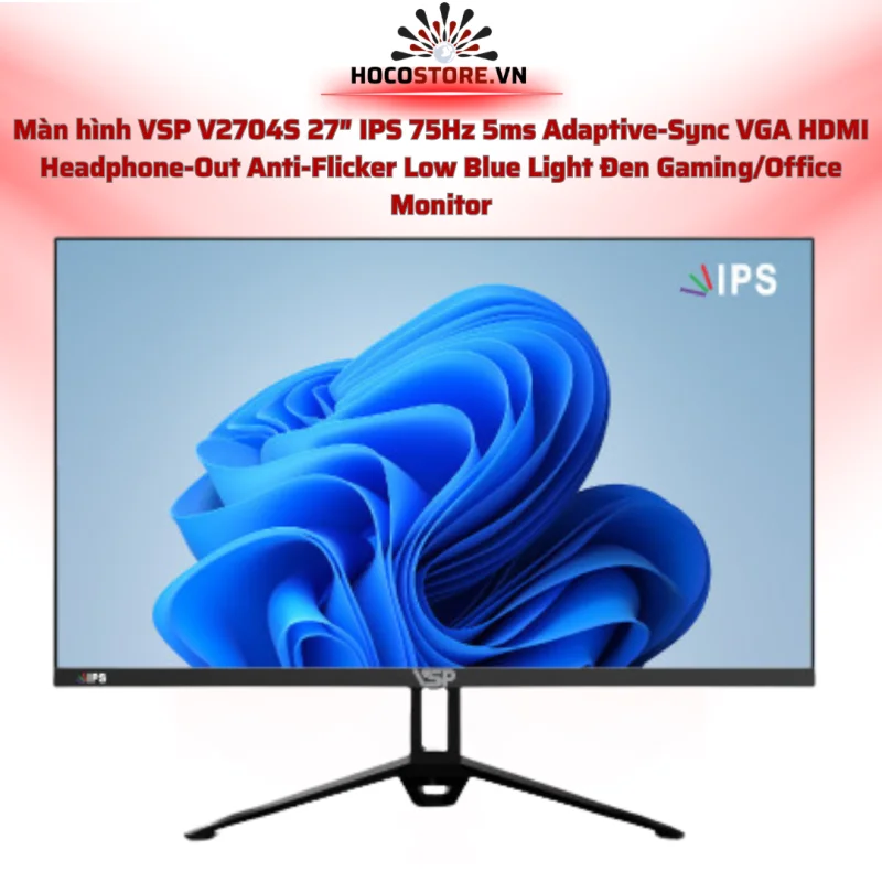 Màn hình V2704S 27 inch IPS Full HD 75Hz HDMI VGA 5ms | HOCO STORE PC