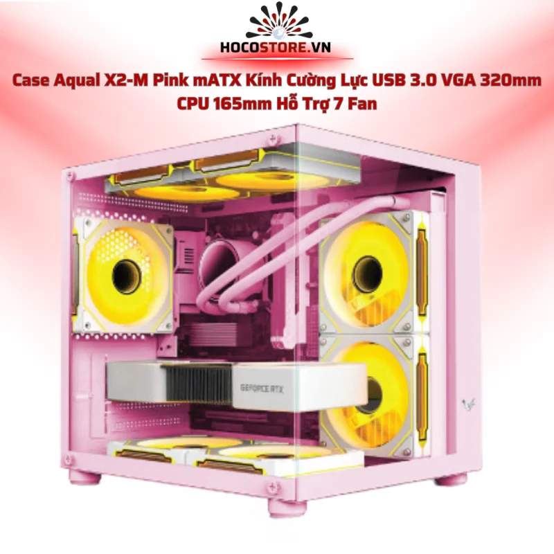 CASE MÁY TÍNH AQUAL X2-M PINK | HOCO STORE PC