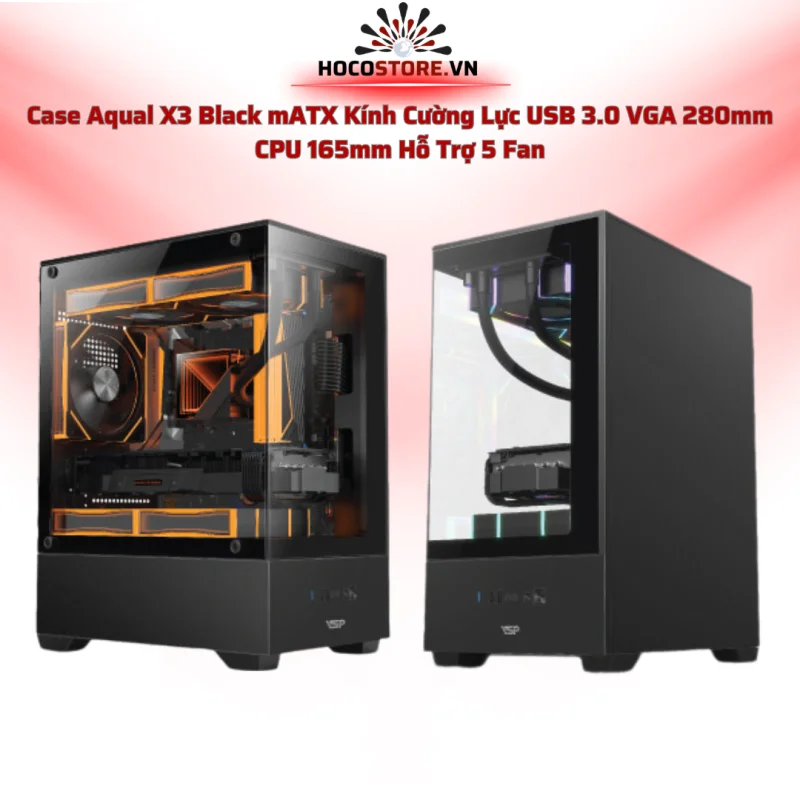 Case Máy Tính Aqual X3 Đen | HOCO STORE PC