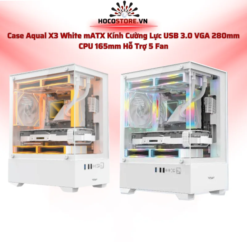 Case Máy Tính Aqual X3 Trắng | HOCO STORE PC