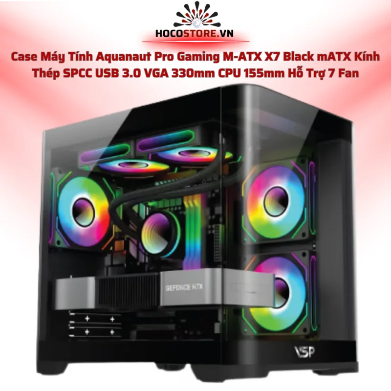 Case Máy Tính Aquanaut Pro Gaming M-ATX X7 Đen | HOCO STORE PC