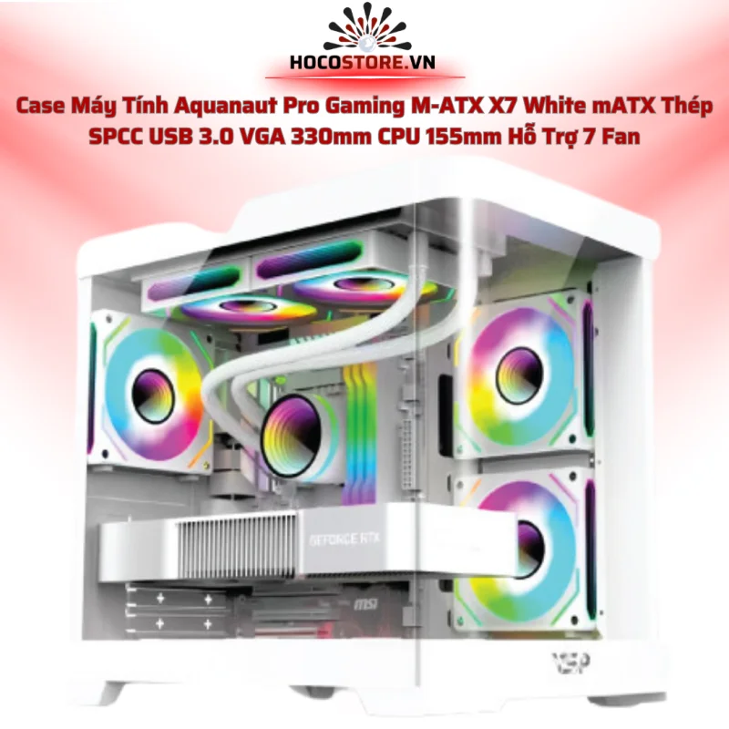 Case Máy Tính Aquanaut Pro Gaming M-ATX X7 Trắng | HOCO STORE PC