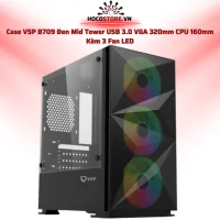 Case Máy Tính VSP Gaming Mid Tower B709 Đen + 3 Fan LED | HOCO STORE PC