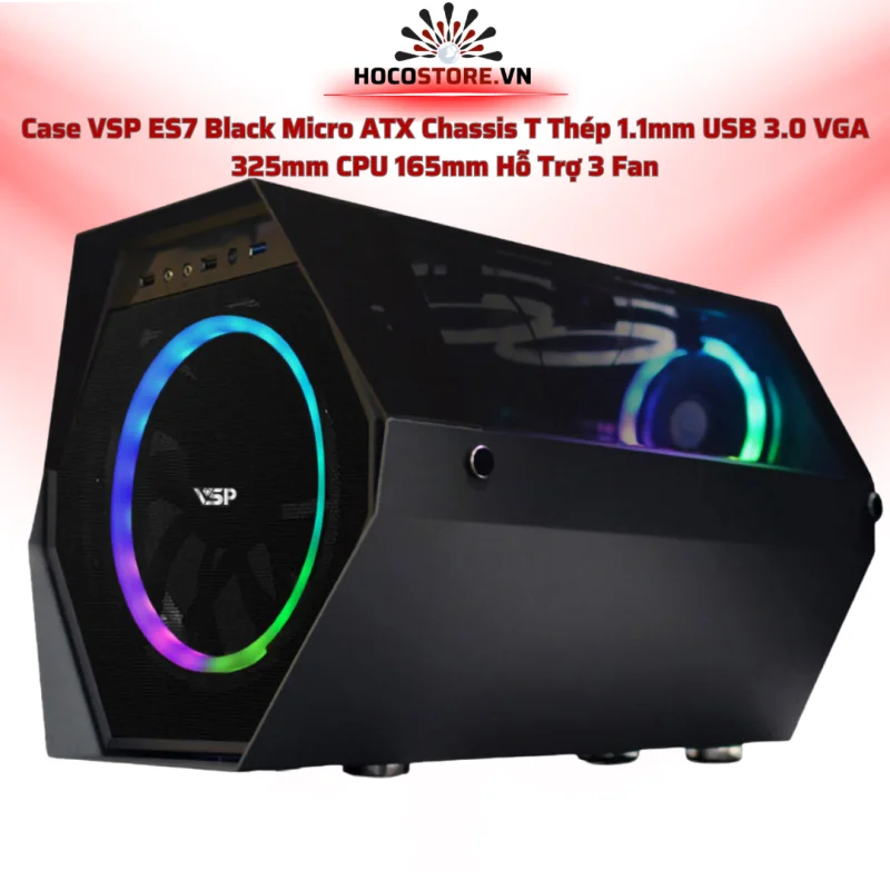 Case Máy Tính Esport Gaming ES7 Đen | HOCO STORE PC