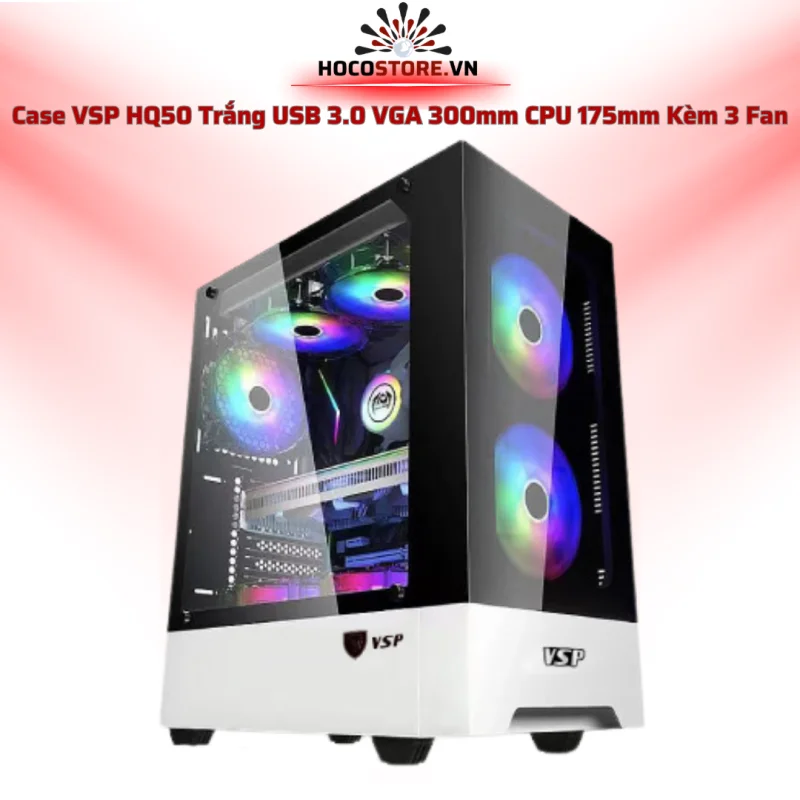 Case Máy Tính Gaming VSP HQ50 Trắng | HOCO STORE PC