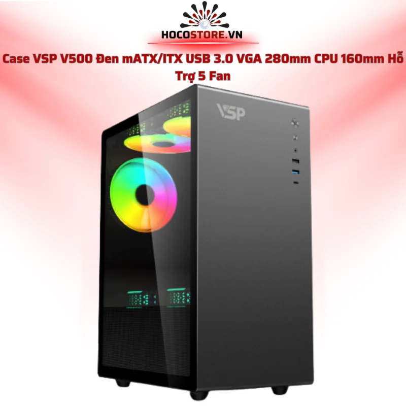 Case máy tính VSP V500 Đen | HOCO STORE PC