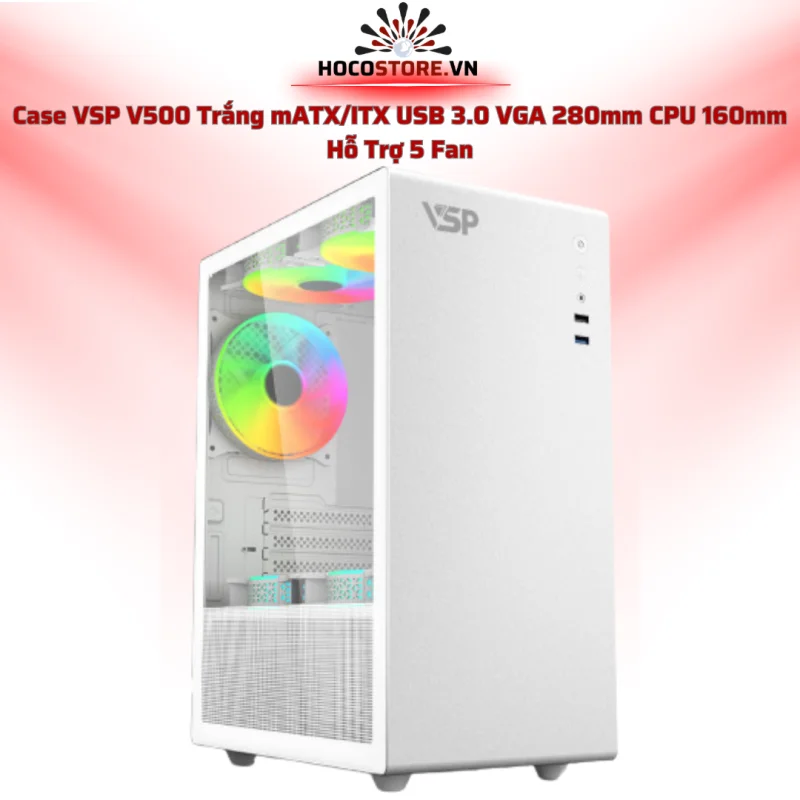 Case máy tính VSP V500 Trắng | HOCO STORE PC