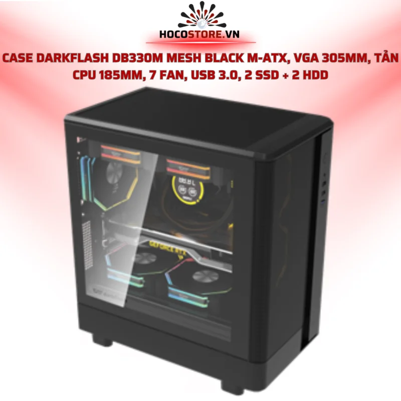 CASE MÁY TÍNH DARKFLASH DB330M (Full M-ATX) | HOCO STORE PC