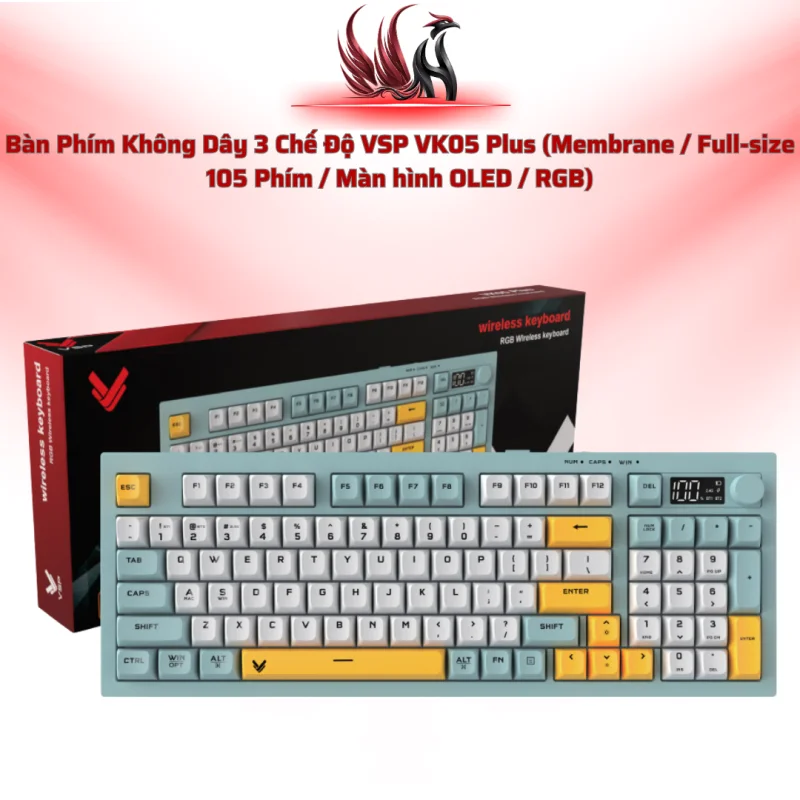 Bàn Phím VSP VK05 Plus 3 Mode RGB, 105 Phím, Pin 2000mAh | HOCO STORE PC