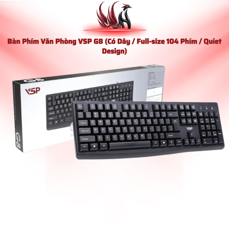 Bàn Phím VSP G8 USB 104 Phím, Gõ Êm, Văn Phòng Bền Bỉ | HOCO STORE PC