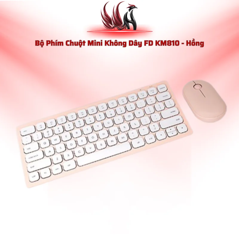 Bộ Phím Chuột Mini KM810 Hồng Không Dây 2.4G, 1600DPI | HOCO STORE PC