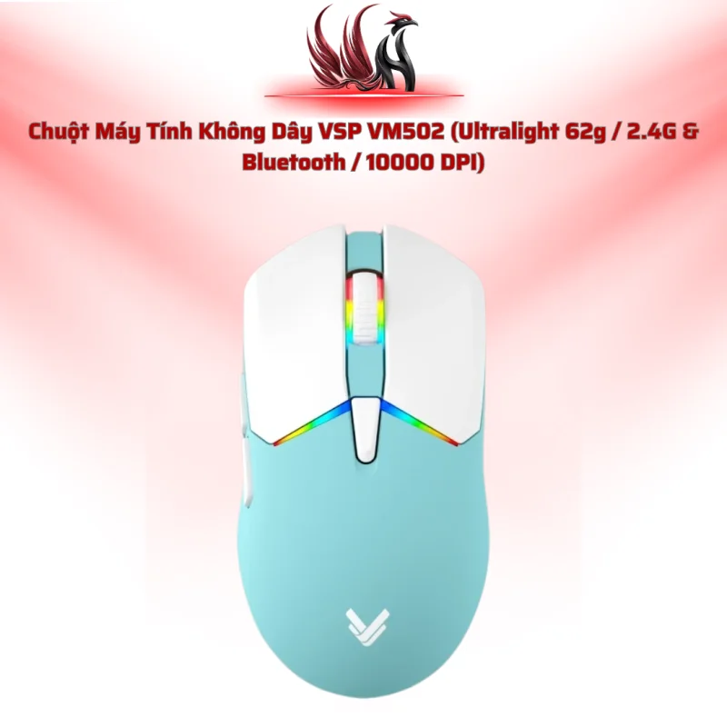 Chuột VSP VM502 3 Mode RGB, 10000 DPI, 7 Nút, 62g Siêu Nhẹ | HOCO STORE PC