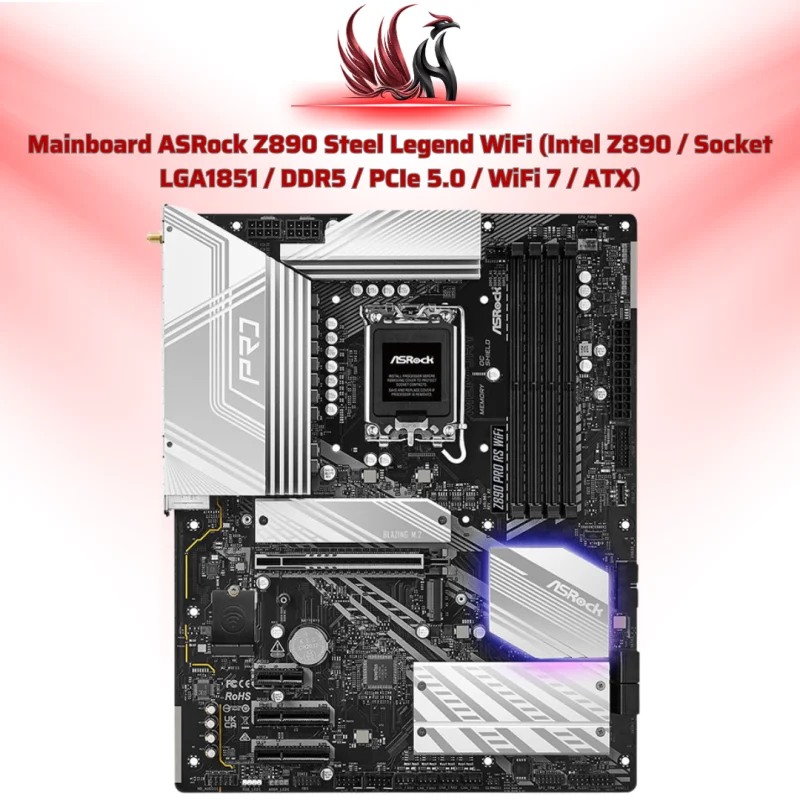 Mainboard ASRock Z890 Steel Legend WiFi Intel Z890 LGA 1851 DDR5 ATX – Bo Mạch Chủ Gaming Cao Cấp Core Ultra | HOCO STORE PC