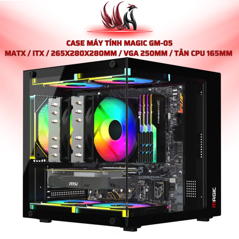 Case Máy Tính MAGIC GM-05 MATX / ITX / 265x280x280mm / VGA 250mm / Tản CPU 165mm  | HOCO STORE PC