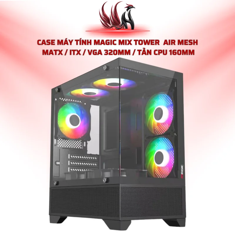 Case Máy Tính MAGIC MIX Tower  Air Mesh  MATX / ITX / VGA 320mm / Tản CPU 160mm | HOCO STORE PC