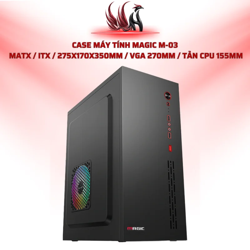 Case Máy Tính MAGIC M-03  MATX / ITX / 275x170x350mm / VGA 270mm / Tản CPU 155mm | HOCO STORE PC