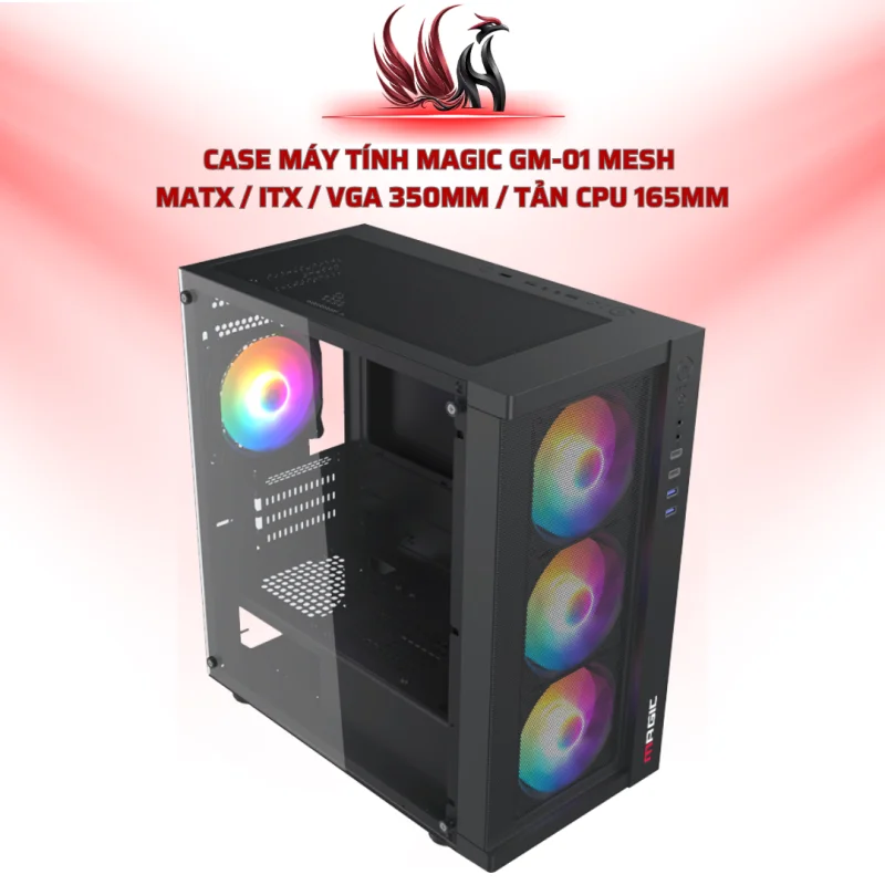 Case Máy Tính MAGIC GM-01 Mesh  MATX / ITX / VGA 350mm / Tản CPU 165mm | HOCO STORE PC