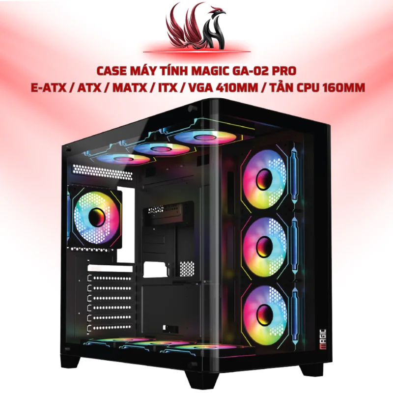 Case Máy Tính MAGIC GA-02 Pro  E-ATX / ATX / MATX / ITX / VGA 410mm / Tản CPU 160mm | HOCO STORE PC