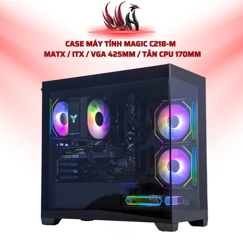 Case Máy Tính MAGIC C218-M   MATX / ITX / VGA 425mm / Tản CPU 170mm | HOCO STORE PC