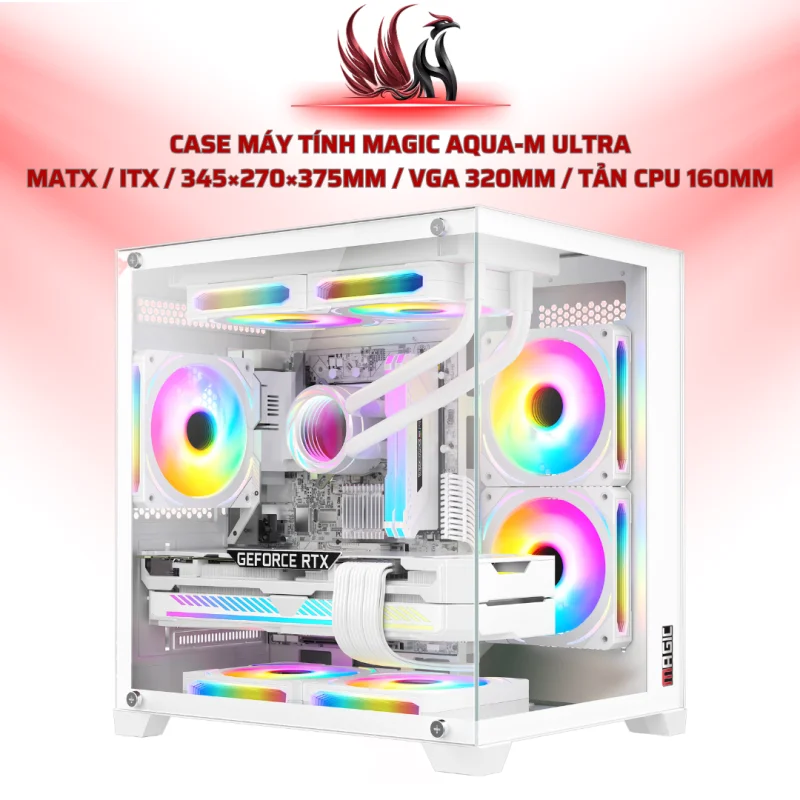 Case Máy Tính MAGIC AQUA-M ULTRA MATX / ITX / 345×270×375mm / VGA 320mm / Tản CPU 160mm | HOCO STORE PC