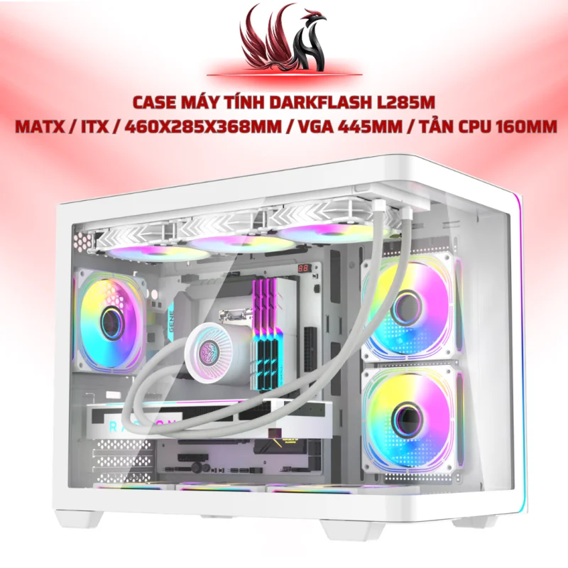 Case Máy Tính Darkflash L285M  MATX / ITX / 460x285x368mm / VGA 445mm / Tản CPU 160mm | HOCO STORE PC