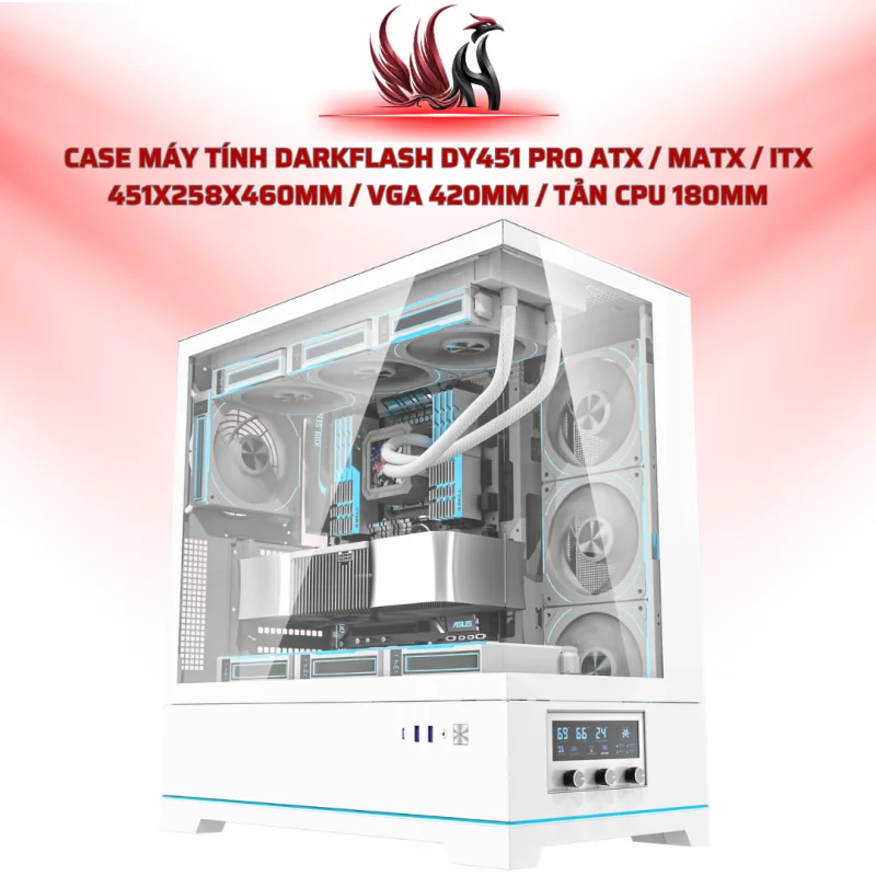 Case Máy Tính Darkflash DY451 Pro ATX / MATX / ITX 451x258x460mm / VGA 420mm / Tản CPU 180mm| HOCO STORE PC