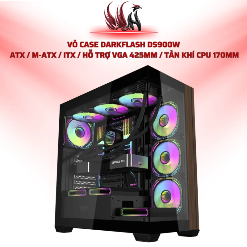 Vỏ Case DARKFLASH DS900W  ATX / M-ATX / ITX / Hỗ Trợ VGA 425mm / Tản Khí CPU 170mm | HOCO STORE PC