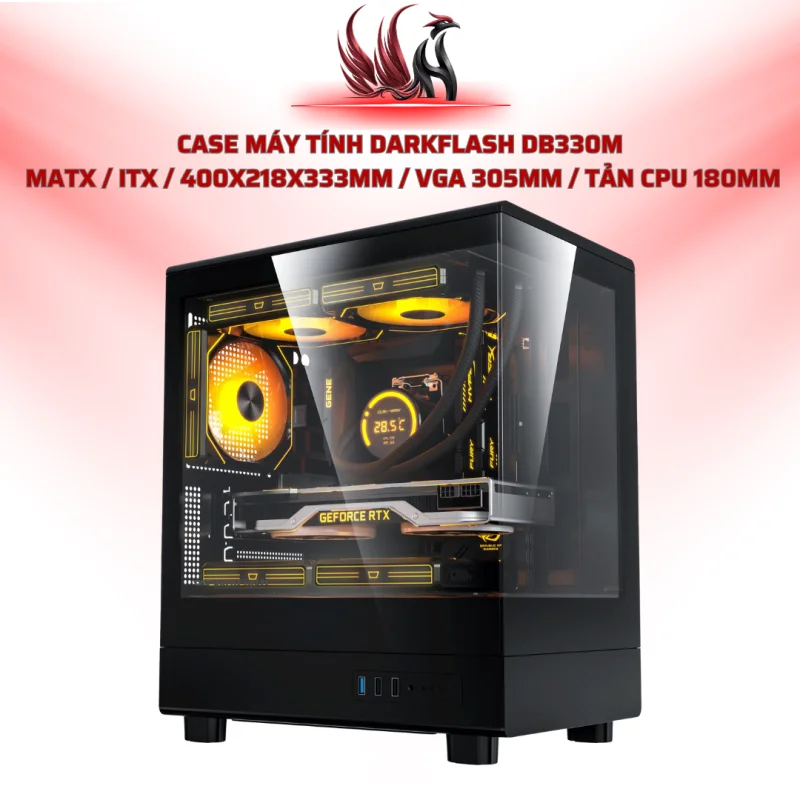 Case Máy Tính Darkflash DB330M  MATX / ITX / 400x218x333mm / VGA 305mm / Tản CPU 180mm | HOCO STORE PC
