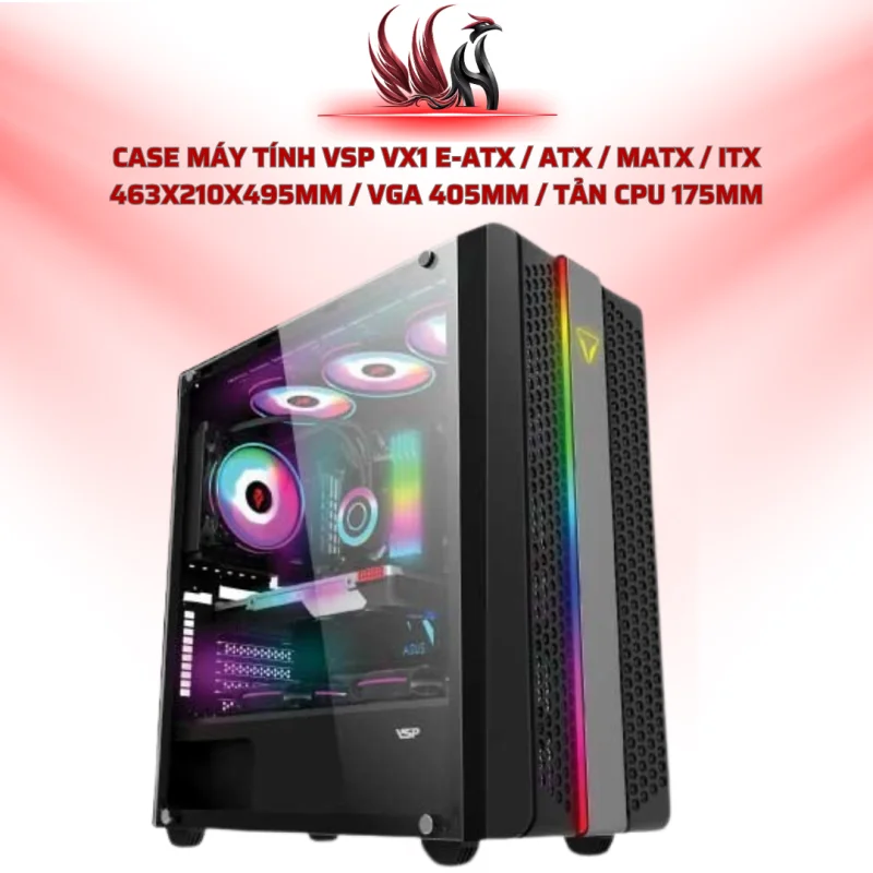 Case Máy Tính VSP VX1 E-ATX / ATX / MATX / ITX 463x210x495mm / VGA 405mm / Tản CPU 175mm | HOCO STORE PC