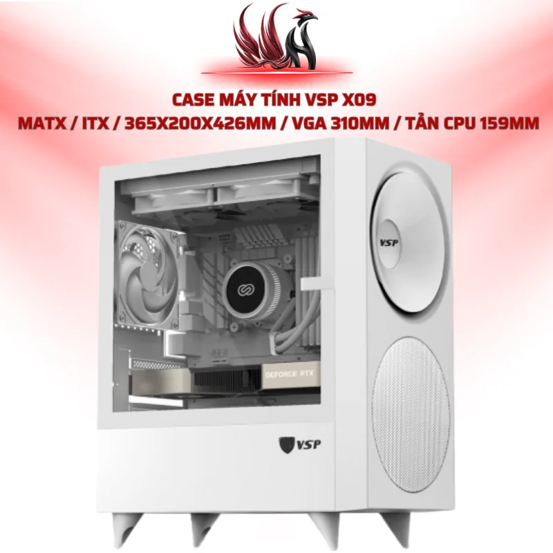Case Máy Tính VSP X09   MATX / ITX / 365x200x426mm / VGA 310mm / Tản CPU 159mm | HOCO STORE PC