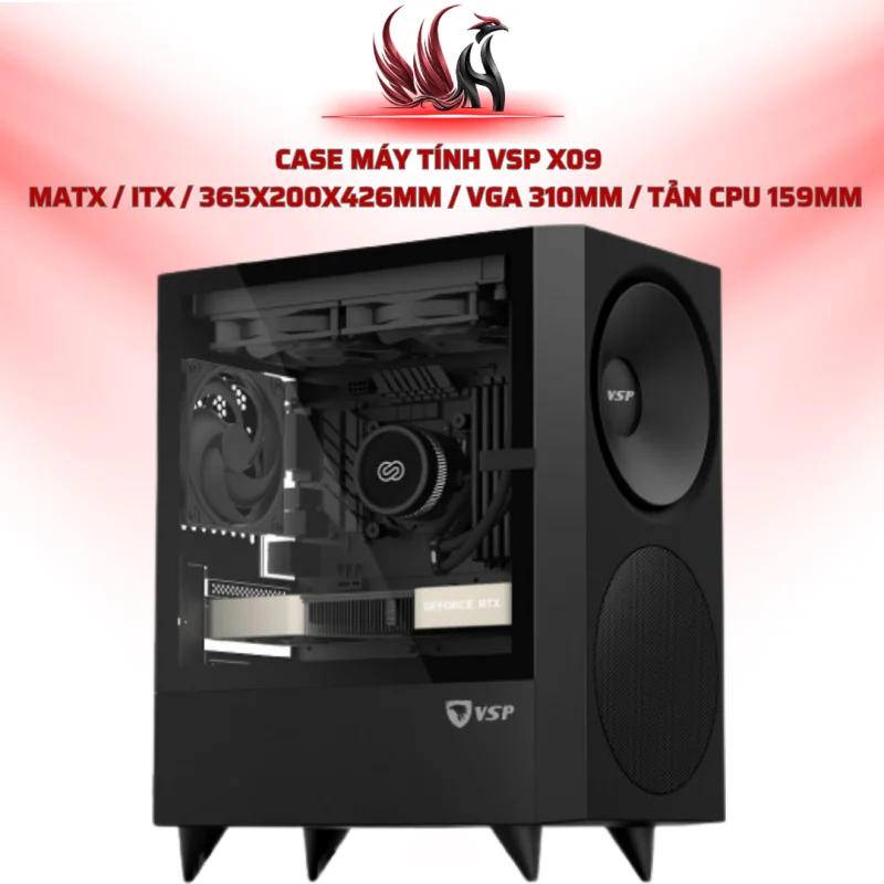 Case Máy Tính VSP X09   MATX / ITX / 365x200x426mm / VGA 310mm / Tản CPU 159mm | HOCO STORE PC