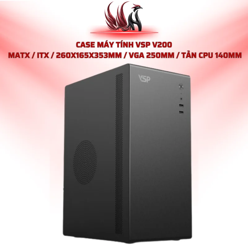 Case Máy Tính VSP V200  MATX / ITX / 260x165x353mm / VGA 250mm / Tản CPU 140mm | HOCO STORE PC