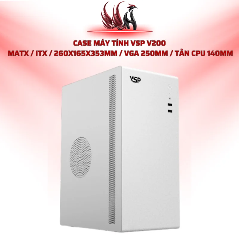 Case Máy Tính VSP V200  MATX / ITX / 260x165x353mm / VGA 250mm / Tản CPU 140mm | HOCO STORE PC