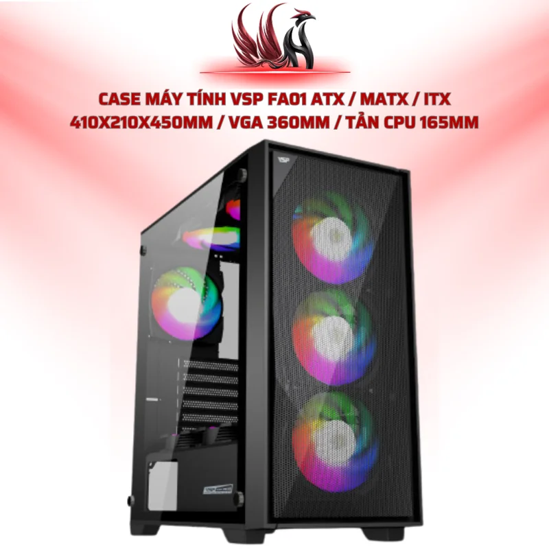 Case Máy Tính VSP FA01 ATX / MATX / ITX 410x210x450mm / VGA 360mm / Tản CPU 165mm | HOCO STORE PC