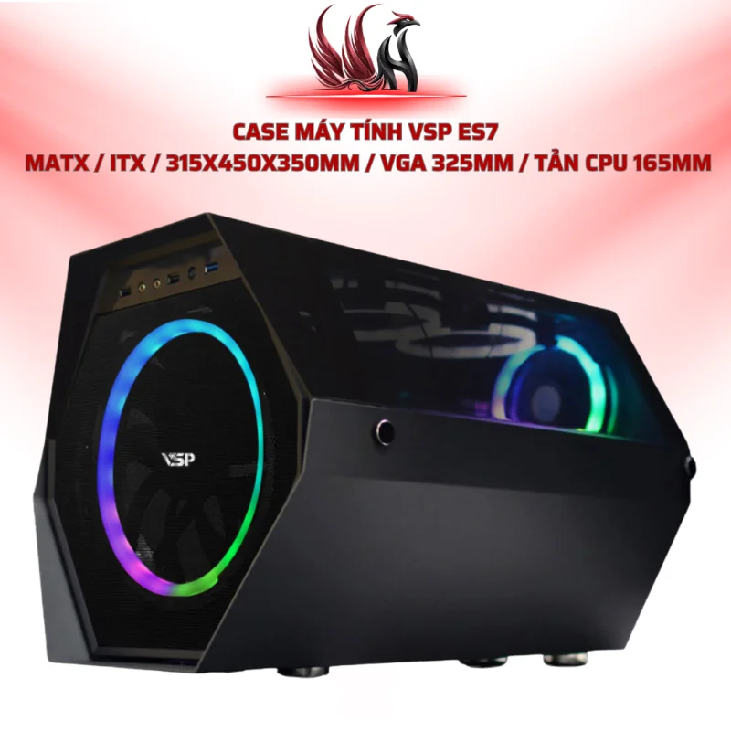 Case Máy Tính VSP ES7  MATX / ITX / 315x450x350mm / VGA 325mm / Tản CPU 165mm | HOCO STORE PC