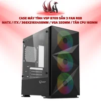 Case Máy Tính VSP B709 Sẵn 3 Fan RGB  MATX / ITX / 368x216x458mm / VGA 320mm / Tản CPU 160mm    | HOCO STORE PC
