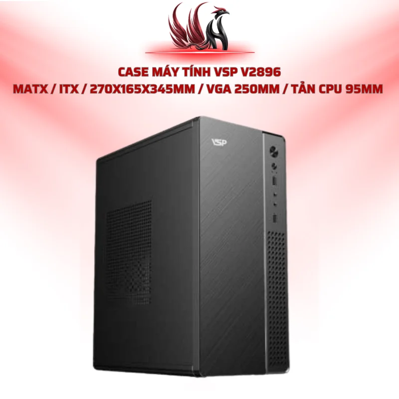 Case Máy Tính VSP V2896  MATX / ITX / 270x165x345mm / VGA 250mm / Tản CPU 95mm   | HOCO STORE PC