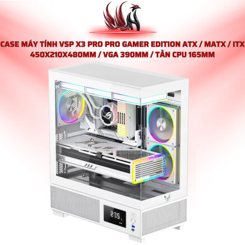 Case Máy Tính VSP X3 Pro Pro Gamer Edition ATX / MATX / ITX 450x210x480mm / VGA 390mm / Tản CPU 165mm | HOCO STORE PC
