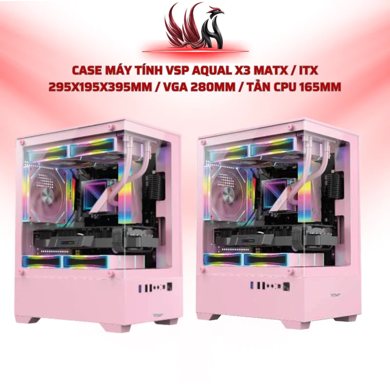 Case Máy Tính VSP Aqual X3 MATX / ITX 295x195x395mm / VGA 280mm / Tản CPU 165mm | HOCO STORE PC