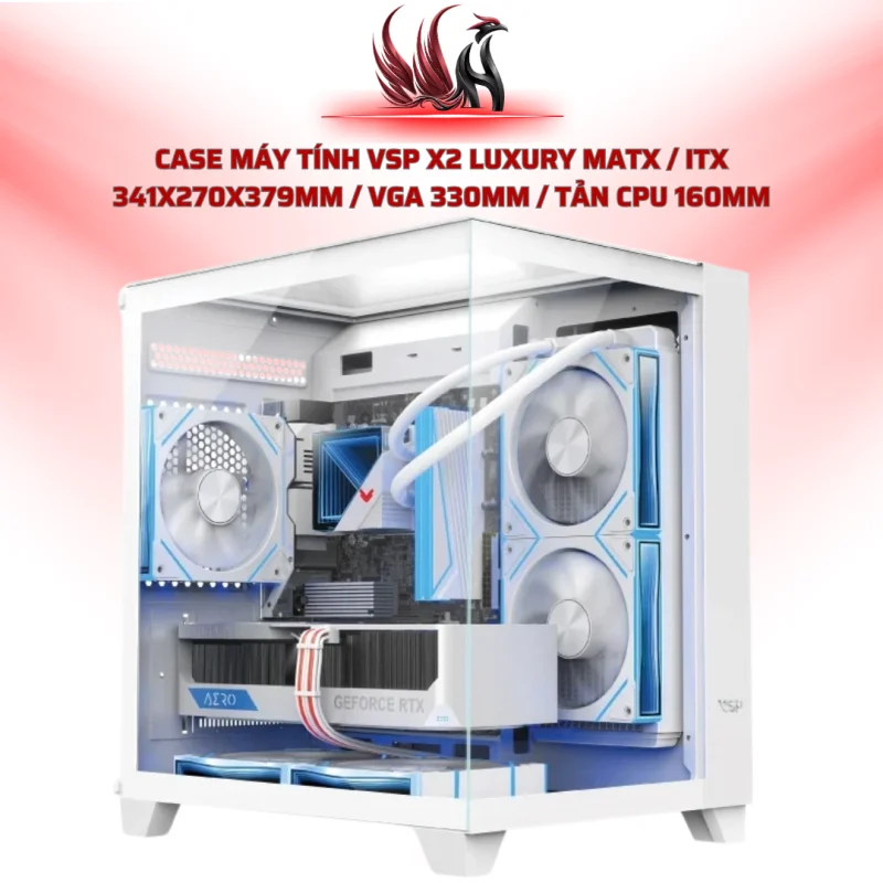 Case Máy Tính vsp Aqual X2-M MATX / ITX 325x270x330mm / VGA 320mm / Tản CPU 165mm | HOCO STORE PC