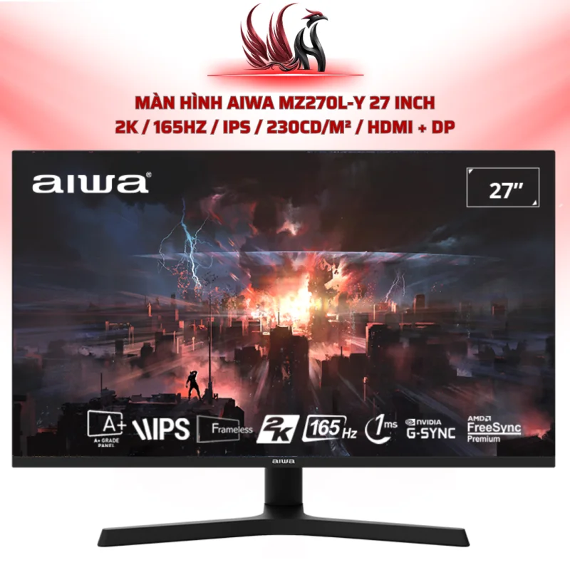 Màn Hình AIWA MZ270L-Y 27 Inch 2K / 165Hz / IPS / 230cd/m² / HDMI + DP | HOCO STORE PC