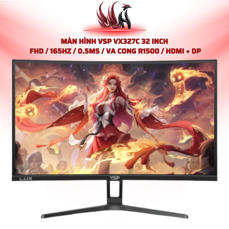 Màn Hình VSP VX327C 32 Inch  FHD / 165Hz / 0.5ms / VA Cong R1500 / HDMI + DP | HOCO STORE PC
