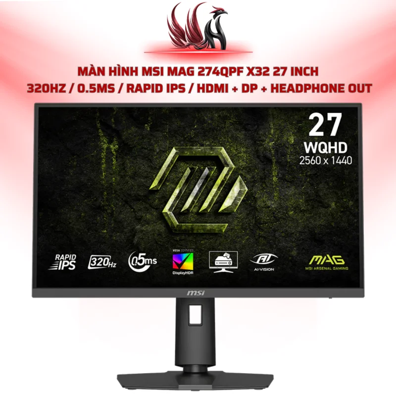 Màn Hình MSI MAG 274QPF X32 27 Inch  320Hz / 0.5ms / Rapid IPS / HDMI + DP + Headphone Out | HOCO  STORE PC 