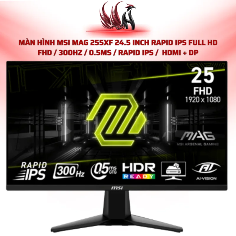 Màn Hình MSI MAG 255XF 24.5 Inch Rapid IPS Full HD  fhd / 300Hz / 0.5ms / Rapid IPS /  HDMI + DP  | HOCO STORE PC 