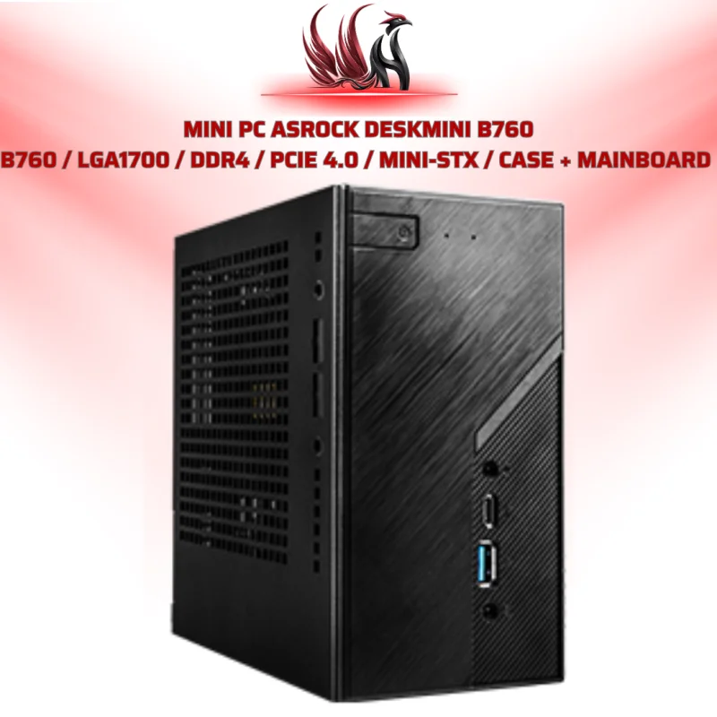 Mini PC ASRock DeskMini B760 / LGA1700 / DDR4 / PCIe 4.0 / Mini-STX / Case + Mainboard  | HOCO STORE PC