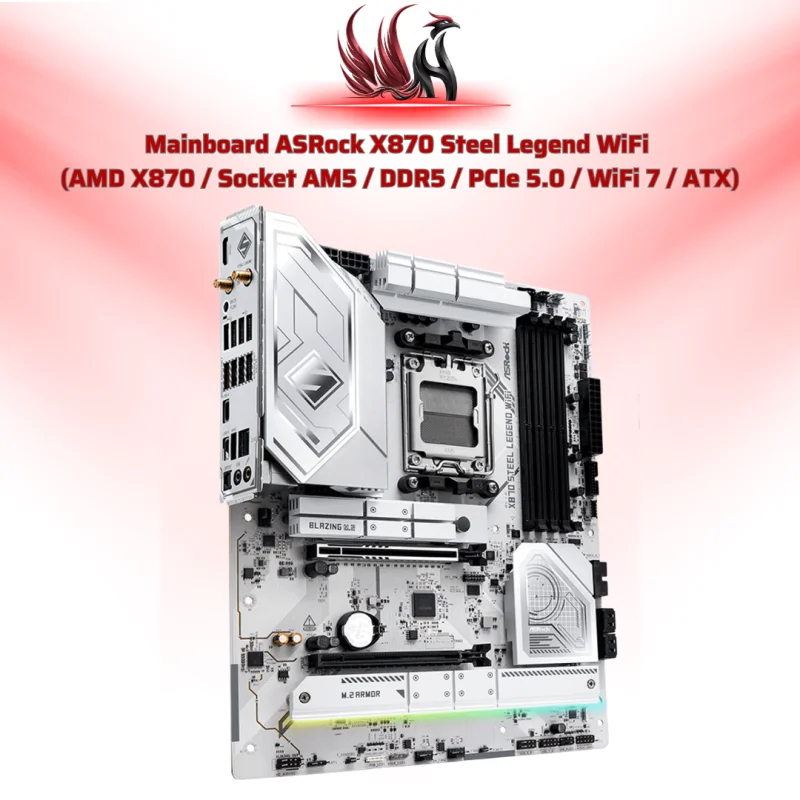 Mainboard ASRock X870 Steel Legend WiFi AMD X870 AM5 DDR5 ATX – Bo Mạch Chủ Gaming Cao Cấp Ryzen 9000 | HOCO STORE PC