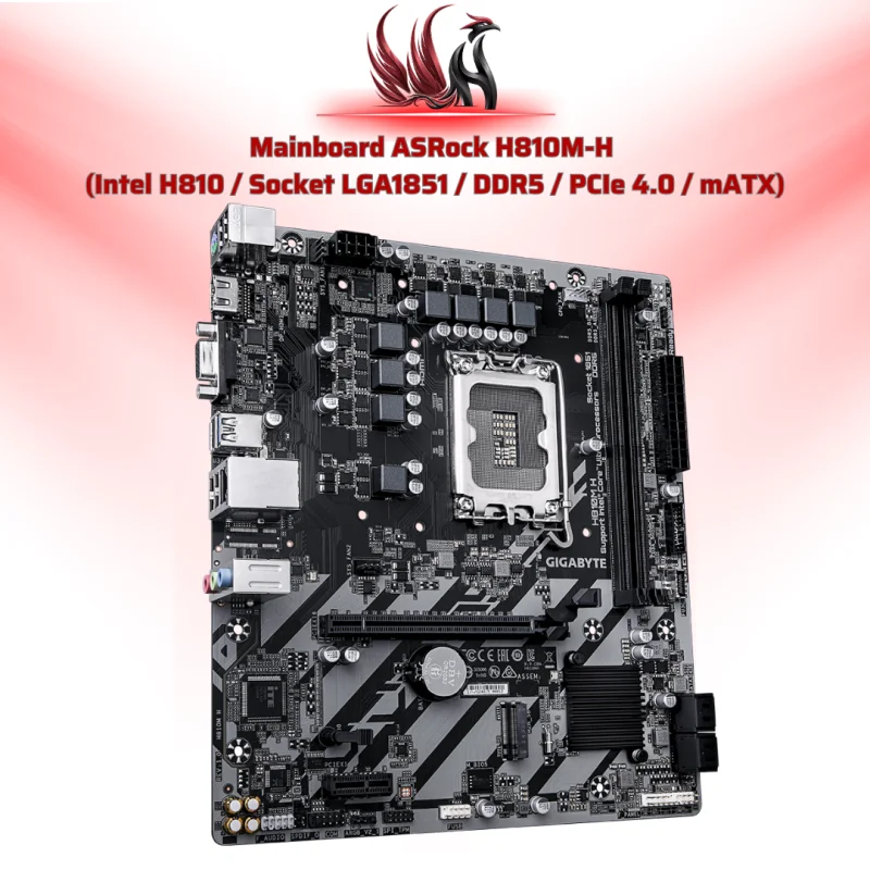 Mainboard ASRock H810M-H Intel H810 LGA 1851 DDR5 Micro-ATX – Bo Mạch Chủ Intel Core Ultra Giá Tốt | HOCO STORE PC